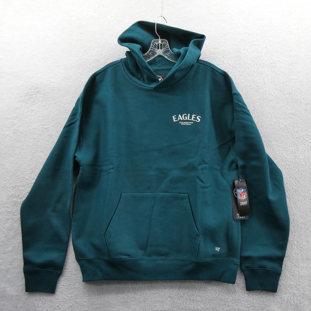 '47 Hoodie Mens Medium Philadelphia Eagles Green NFL Team Apparel Sweatshirt